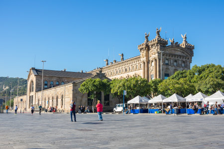 BARCELONA, SPAIN - OCTOBER 23, 2015: Urban view of Barcelona, the capital city of the autonomous community of Catalonia in the Kingdom of Spainのeditorial素材