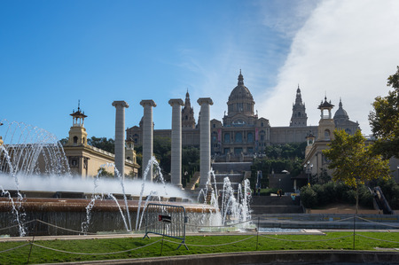 The National Palace was the main site of the 1929 International Exhibition on the hill of Montjuic in Barcelona. Since 1934 it has been home to the National Art Museum of Catalonia, Spainの写真素材