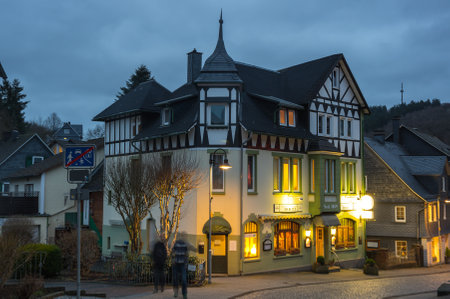 FREUDENBERG, GERMANY - FEBRUARY 21, 2016: Half-timbered houses of Freudenberg, a town in North Rhine-Westphalia, Germanyのeditorial素材