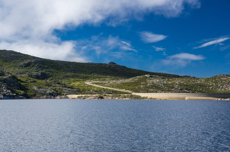 Lagoa Comprida is the largest lake of Serra da Estrela Natural park, Portugalの写真素材