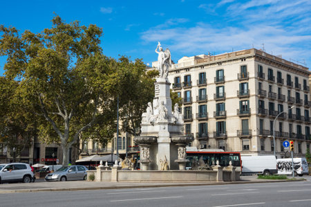 BARCELONA, SPAIN - OCTOBER 22, 2015: Urban view of Barcelona, the capital city of the autonomous community of Catalonia in the Kingdom of Spainのeditorial素材