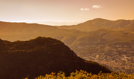 Calanques National Park in southern France on sunsetの写真素材