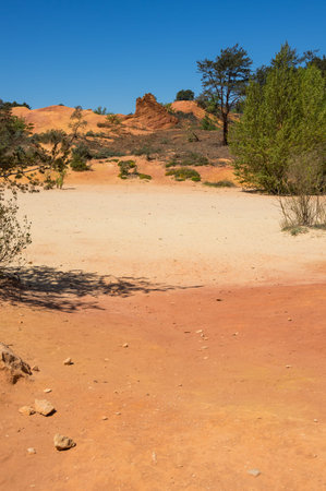 Red rocks of Colorado provencal in Rustrel, France
