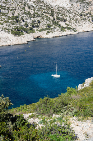 The Calanque de Morgiou, one of the biggest calanques located between Marseille and Cassis, Franceの写真素材