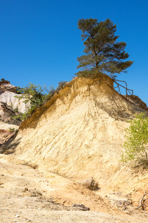 View on Rocks of Colorado provencal in Rustrel, France