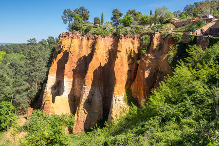 Red rocks of Colorado provencal in Roussillon, France