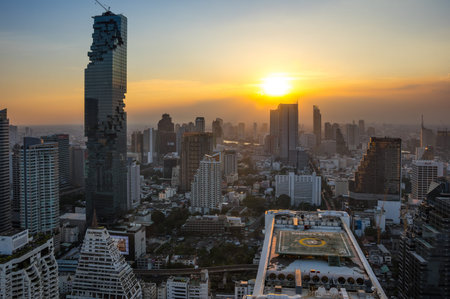 BANGKOK, THAILAND - JANUARY 20, 2017: View of MahaNakhon (the tallest building in Thailand), a...