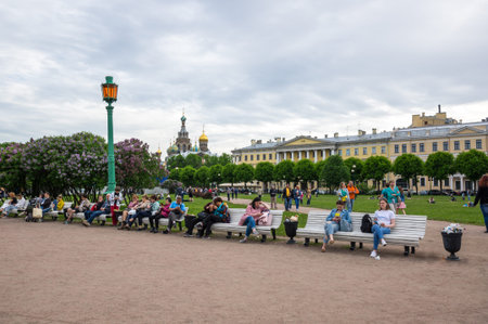 SAINT- PETERSBURG, RUSSIA - JUNE 11, 2017: The Field of Mars or Marsovo Polye is a large park named...