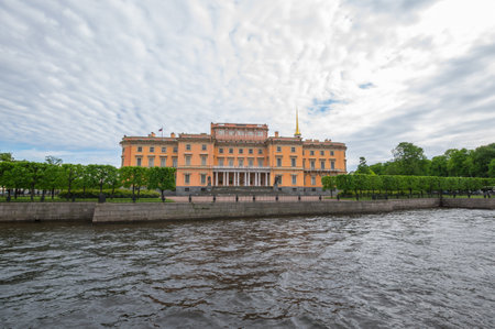 View of Mikhailovsky Castle or the Engineers Castle, former royal residence in the historic centre of Saint-Petersburg, Russiaのeditorial素材