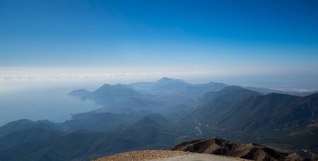 The coast of Mediterranean sea on the Turkish Riviera in Antalya Province, Turkeyの写真素材