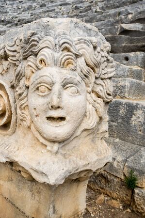 View of ancient bas-relief in city Myra, Antalya Province of Turkeyの写真素材