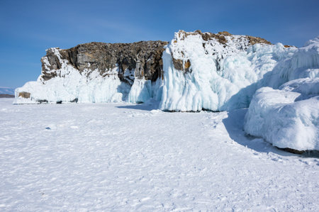 The coast of Lake Baikal in winter, Siberia, Russia