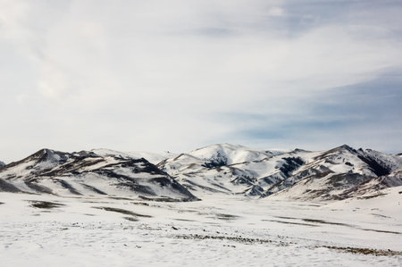 View of Altay mountains in the winter, Siberia, Russia
