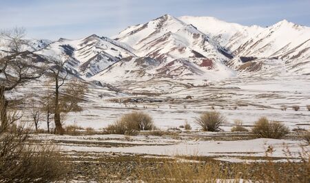 View of Altay mountains in the winter, Siberia, Russiaの写真素材