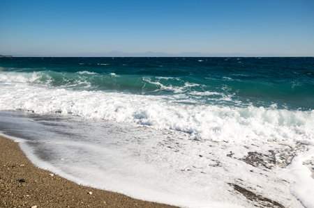 The coast of Mediterranean sea in Kemer, seaside resort and district of Antalya Province on the...