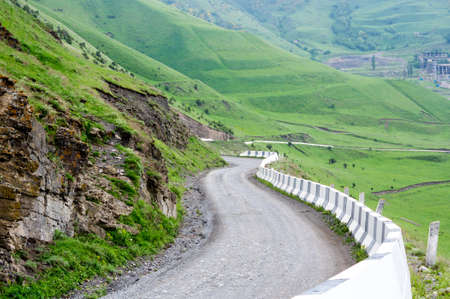 The Kurtatin Gorge in North Ossetia-Alania, the North Caucasian region of Russiaの写真素材