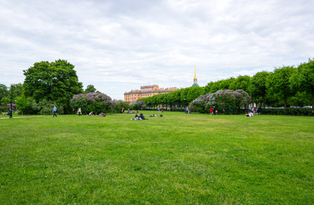 The Field of Mars or Marsovo Polye is a large park named after Mars, the Roman god of war, situated in the center of Saint-Petersburg, Russiaのeditorial素材