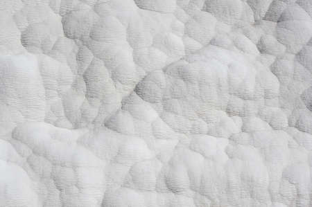 The travertines of Pamukkale, formed by calcium-rich mineral water in Denizli, southwestern Turkeyの写真素材