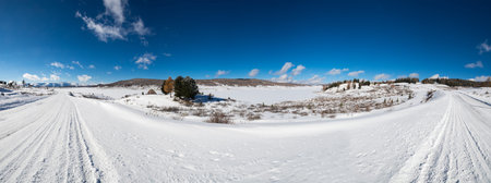 View of Ulagan Highlands in Altay mountains in the winter, Siberia, Russia