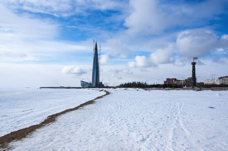 Park of Saint-Petersburg 300 anniversary, located on the shore of the Gulf of Finland in the North-West of the city, Saint-Petersburg, Russiaの写真素材