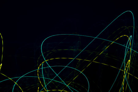 Abstract pattern of city lights from cars, windows, streetlights and barsの写真素材