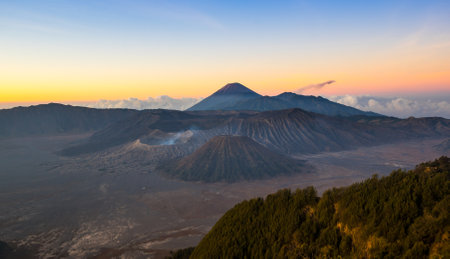 Bromo Tengger Semeru National Park in East Java, Indonesiaの写真素材
