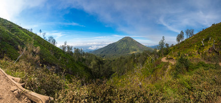 The slope of Ijen volcano in East Java, Indonesia