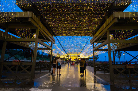 KAZAN, RUSSIA - JULY 18, 2018: Embankment of the river Kazanka in Kazan, Republic of Tatarstan, Russiaのeditorial素材