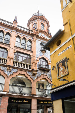 SEVILLE, SPAIN - 07 APRIL, 2019: View of the street in the historical center of Seville, a big tourist center in Spainのeditorial素材