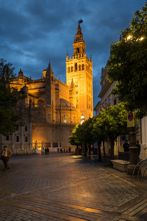 SEVILLE, SPAIN - 07 APRIL, 2019: The Cathedral of Saint Mary of the See, better known as Seville Cathedral, is a Roman Catholic cathedral in Seville, Andalusia, Spainのeditorial素材