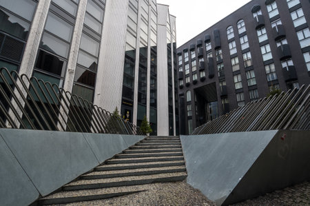 TALLINN, ESTONIA - 24 FEBRUARY, 2019: Modern architecture in the Rotermann quarter of Tallinn, Estonia