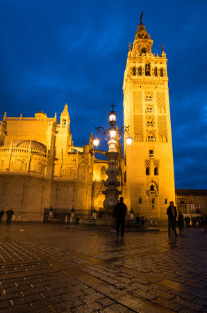 SEVILLE, SPAIN - 07 APRIL, 2019: The Cathedral of Saint Mary of the See, better known as Seville Cathedral, is a Roman Catholic cathedral in Seville, Andalusia, Spainのeditorial素材