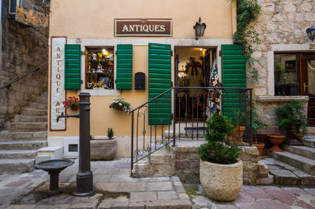 KOTOR, MONTENEGRO - 30 JUNE, 2019: View of the street in Old Town of Kotor, Montenegroのeditorial素材