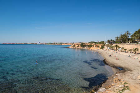 The coast of Mediterranean sea in Torrevieja, Spainの写真素材