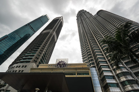 KUALA LUMPUR, MALAYSIA - 01 FEBRUARY, 2020: The Petronas Towers, also known as the Petronas Twin...