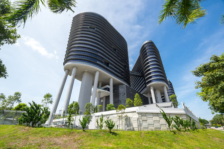 Street of Putrajaya, a planned capital city which functions as the administrative capital and the...