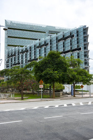 PUTRAJAYA, MALAYSIA - FEBRUARY 02, 2020: Street of Putrajaya, a planned capital city which functions as the administrative capital and the judicial capital of Malaysiaのeditorial素材