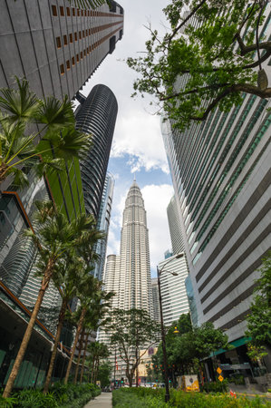 KUALA LUMPUR, MALAYSIA - FEBRUARY 03, 2020: View of the street in the center of Kuala Lumpur, the...