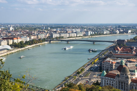 BUDAPEST, HUNGARY - 13 OCTOBER, 2019: View of the historical center of Budapest, capital of Hungaryのeditorial素材