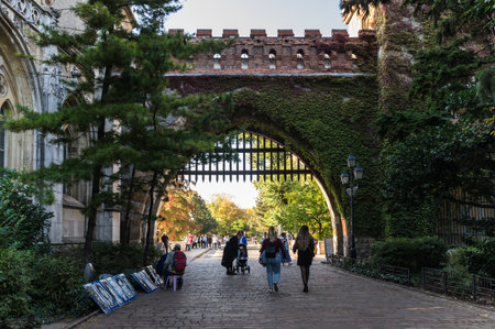 BUDAPEST, HUNGARY - 14 OCTOBER, 2019: Vajdahunyad Castle is a castle in the City Park of Budapest, Hungaryのeditorial素材