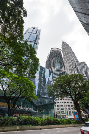 KUALA LUMPUR, MALAYSIA - 01 FEBRUARY, 2020: Panoramic view of modern buildings in the center of...