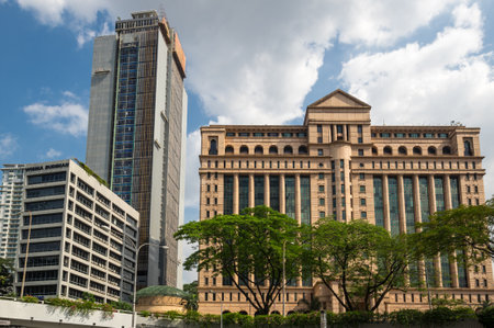 KUALA LUMPUR, MALAYSIA - FEBRUARY 03, 2020: View of the street in the center of Kuala Lumpur, the capital city of Malaysiaのeditorial素材