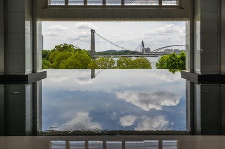The Tuanku Mizan Zainal Abidin Mosque or the Iron Mosque is the second principal mosque in Putrajaya, Malaysia after Putra Mosqueのeditorial素材