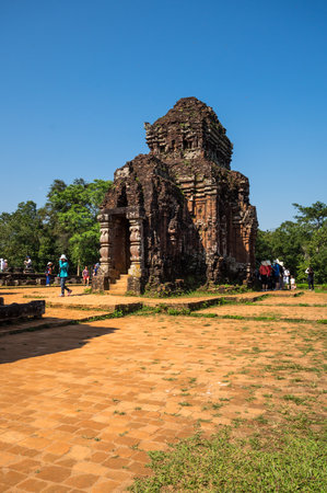 MY SON, VIETNAM - 15 FEBRUARY, 2020: My Son is a cluster of abandoned and partially ruined Hindu temples in central Vietnamのeditorial素材