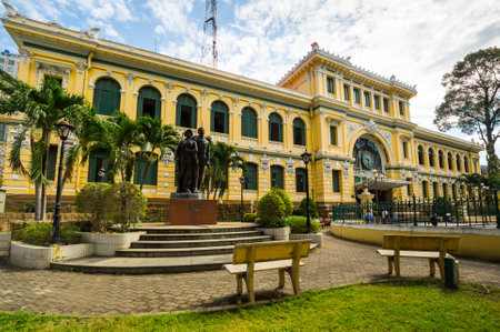 HO CHI MINH, VIETNAM - 18 FEBRUARY, 2020: The historic building of post office, Ho Chi Minh City, Vietnamのeditorial素材