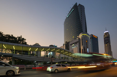 BANGKOK, THAILAND - FEBRUARY 29, 2020: View of modern buildings in Bangkok, Thailand