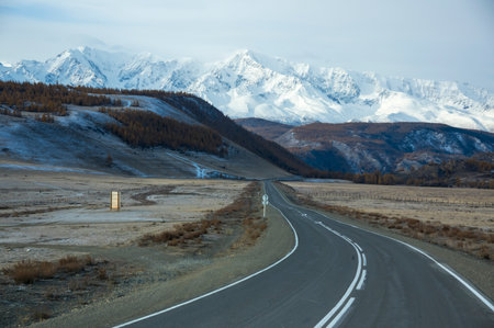 View of Altay mountains in the autumn, Siberia, Russiaの写真素材