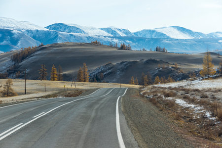 View of Altay mountains in the autumn, Siberia, Russiaの写真素材