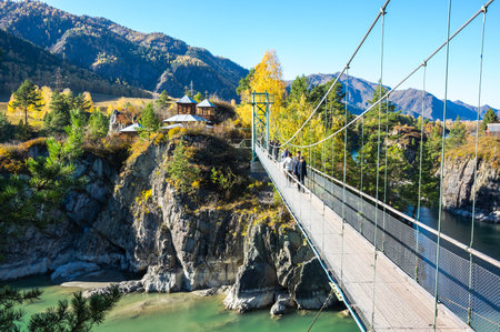 ALTAY, RUSSIA - OCTOBER 02, 2020: View of Patmos island in the autumn in Altay, Siberia, Russiaのeditorial素材