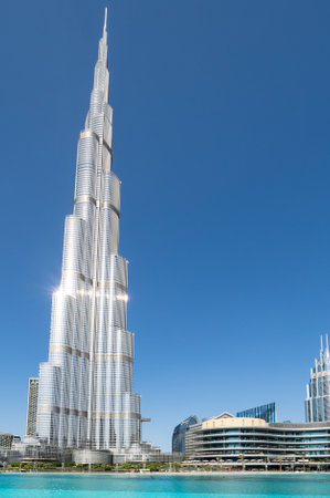 DUBAI, UNITED ARAB EMIRATES - 09 DECEMBER, 2018: View of Burj Khalifa and Dubai Mall in the center of Dubai, United Arab Emiratesのeditorial素材